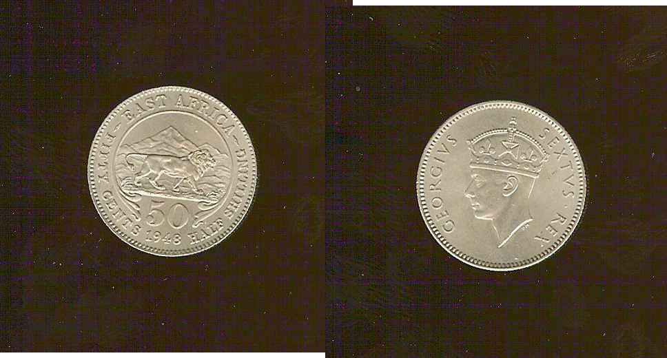 AFRIQUE DE L'EST 50 Cents Georges VI 1948 SPL
